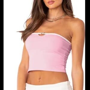 Edikted Pink Strapless Top